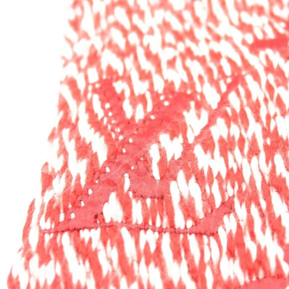 LOUIS VUITTON Wool Silk Logomania Mix Scarf Coquelicot - Picture 8 of 12